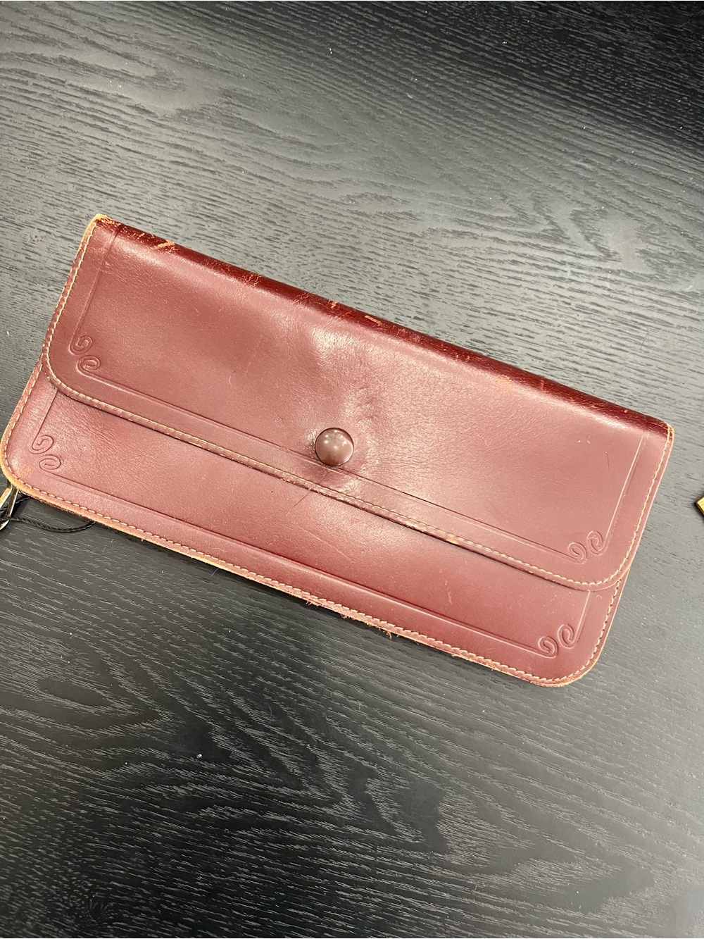 Vintage leather wallet leather clutch brown wallet